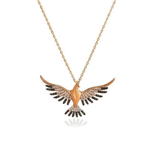 Anka Kuşu Büyük Boy Kadın Gümüş Kolye 7 Gr