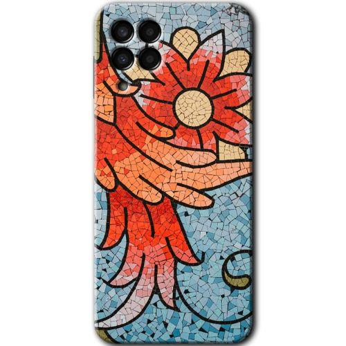 Galaxy M33 Kılıf HD Desen Baskılı Arka Kapak - Mozaik Çiçek