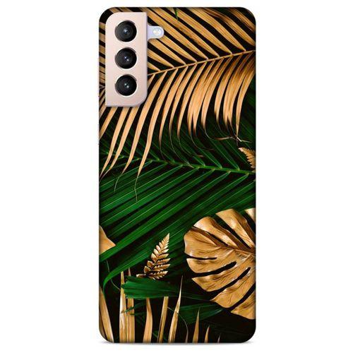 Lopard Samsung Galaxy S21 Plus Uyumlu Kılıf Bahar (6) Silikon Kılıf Altın Yapraklar