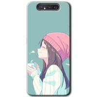 Samsung Galaxy A80 HD Baskılı Kılıf + 9D Tam Ekran Koruyucu - Happy Girl