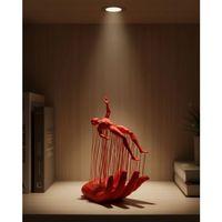 3d El Üzerinde İnsan Figürü Kırmızı Sanatsal Masa Üstü Dekor 12x18 Cm