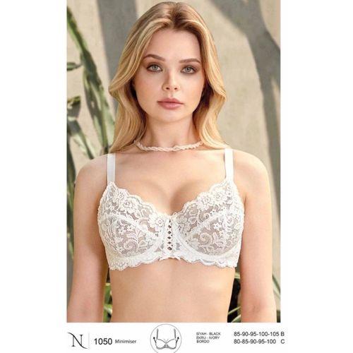 Nurteks 1050 Kadın Balenli Dantelli Toparlayıcı Sütyen