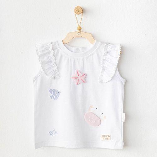 Andywawa Andywawa AC25969 Casual Bebek Tshırt White