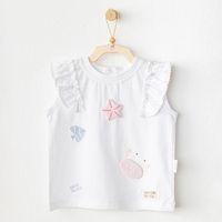 Andywawa Andywawa AC25969 Casual Bebek Tshırt White