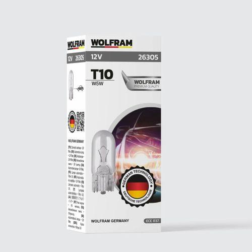 Wolfram T10 Ampul T10 Orta Dipsiz Ampul 12V 5W 10 ADET