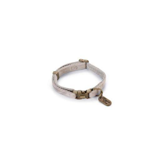 Beeztees DBL Köpek Tasması, Kadife, Gri, 20-30cm, 10mm