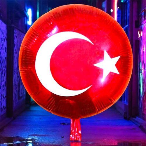 YÜKSEK KALİTE 46CM 9 ADET TÜRK BAYRAKLI BALON KIRMIZI TÜRK BAYRAKLI FOLYO BALON PARLAK METALİK BALON
