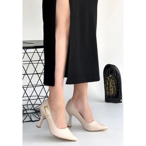 Cerin Bej Cilt Topuklu Ayakkabı