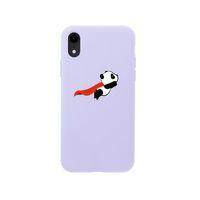 iPhone XR Uçan Panda Desenli Lila Premium Lansman Kılıf
