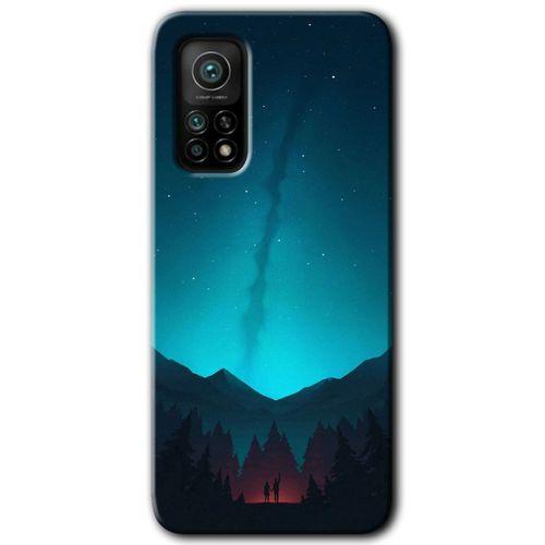 Xiaomi Mi 10T Pro Kılıf HD Desen Baskılı Arka Kapak + Temperli Cam - Night Fores Mount