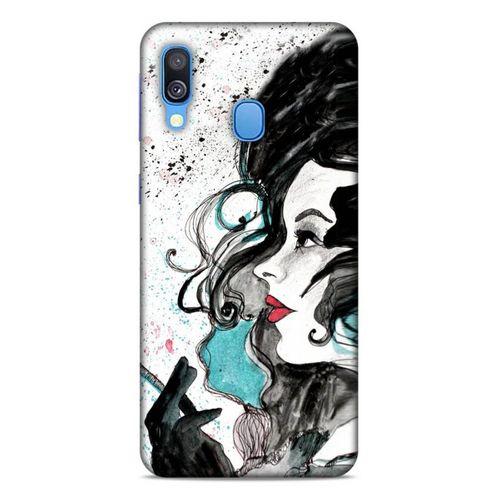 Lopard Samsung Galaxy A40 Uyumlu Kılıf Sürreal Yüzler ♀ (24) Darbe Emici Kılıf Desenli