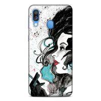 Lopard Samsung Galaxy A40 Uyumlu Kılıf Sürreal Yüzler ♀ (24) Darbe Emici Kılıf Desenli