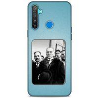 Oppo Realme 5i Kılıf Atatürk (34) Slim Armor Kılıf Açık Mavi