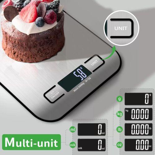 Dijital Mutfak Terazisi Paslanmaz Çelik Elektronik Lcd Ağırlık 5 Kg Ölçeklii Pişirme Ölçü Aleti
