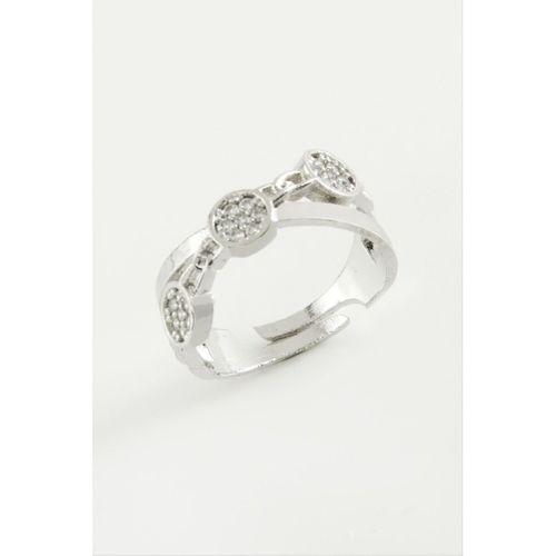 Çapraz Yuvarlak Zirkon Taşlı Yüzük