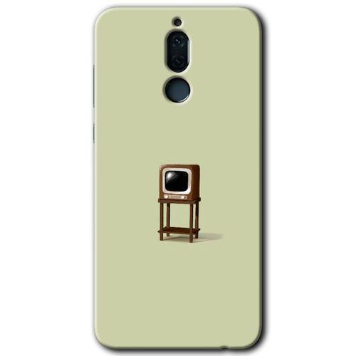 MRCİLETİSİM Huawei Mate 10 Lite Kılıf HD Desen Baskılı Arka Kapak + Temperli Cam - Retro-TV