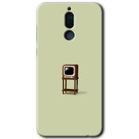 MRCİLETİSİM Huawei Mate 10 Lite Kılıf HD Desen Baskılı Arka Kapak + Temperli Cam - Retro-TV