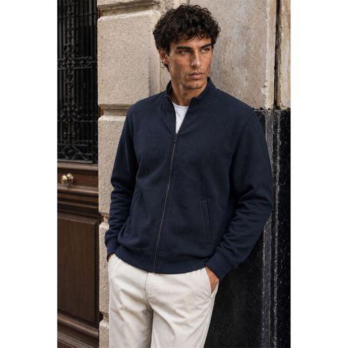Nova Pike Dokulu Regular Fit Fermuarlı Erkek Sweatshirt - Lacivert