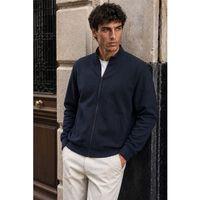 Nova Pike Dokulu Regular Fit Fermuarlı Erkek Sweatshirt - Lacivert