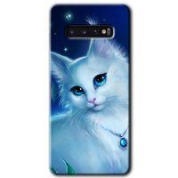 Galaxy S10 Kılıf HD Desen Baskılı Arka Kapak - Cat Glance