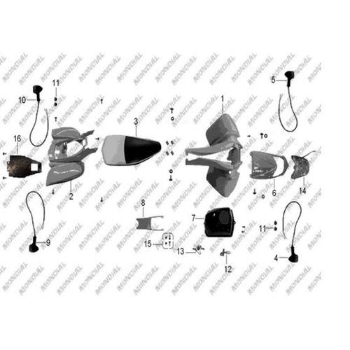 MONDİAL 200 Jackal-X Arka Çamurluk Kırmızı Orj