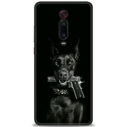 Xiaomi Mi 9T Kılıf HD Baskılı Kılıf - Tabanca ve Köpek + Tam Ekran Koruyucu