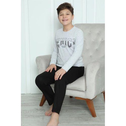 Erkek Çocuk Penye Pijama Takım Gri