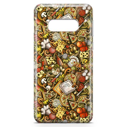 Samsung Galaxy S10e Kılıf Doodle Restaurant Arka Kapak Koruma Desenli Full Koruyucu