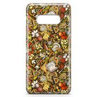 Samsung Galaxy S10e Kılıf Doodle Restaurant Arka Kapak Koruma Desenli Full Koruyucu