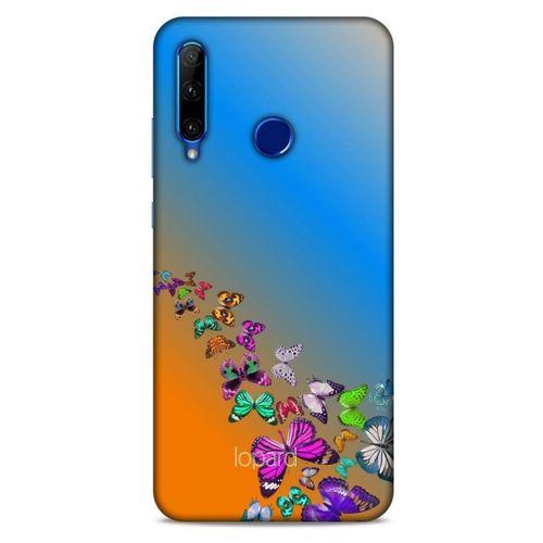 Huawei Y6P Kılıf Kelebek Etkisi (50) Shockproof Kılıf Bordo Pembe