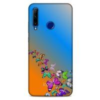 Huawei Y6P Kılıf Kelebek Etkisi (50) Shockproof Kılıf Bordo Pembe