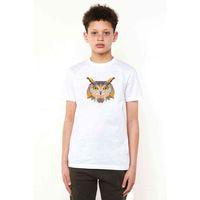 Polygonal Head Owl Baykuş Baskılı Unisex Çocuk Beyaz t-shirt