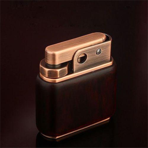 Ahşap Retro Benzinli Gazyağı Çakmağı Rüzgar Geçirmez Tasarım