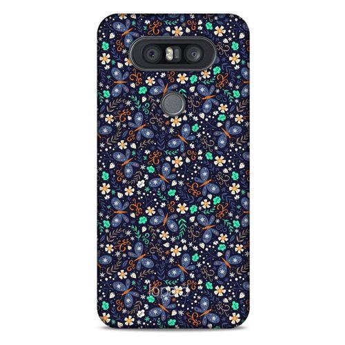 LG K41S - K51S Kılıf Kelebek Etkisi (8) Baskılı Kılıf Turkuaz Beyaz