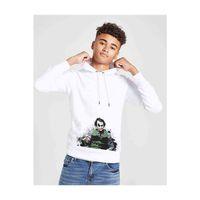 Joker Baskılı Unisex Çocuk Kapüşonlu Beyaz Sweatshirt