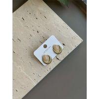 Taşlı Küpe - Krem