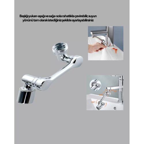 1080° Dönebilen Musluk Başlığı Robotik Kol Havalandırıcı Çok Yönlü Su Yönlendirme