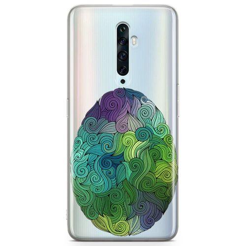 Oppo Reno2 Z 2019 Kılıf Tüylü Yumurta Arka Kapak Koruma Desenli Full Koruyucu