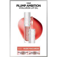 L'Oréal Paris Plump Ambition Hyaluron Lip Oil Besleyici ve Nemlendirici Dudak Parlatıcısı - 650 Nude Macaron