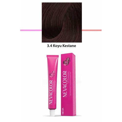 Premium 3.4 Koyu Kestane - Kalıcı Krem Saç Boyası 50 g Tüp