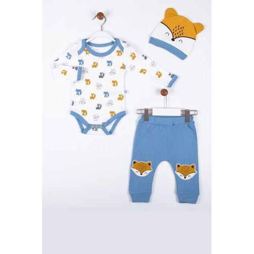 Little Fox Desenli 3'lü % 100 Pamuklu Erkek Takım