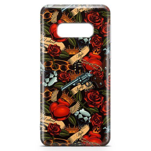 Samsung Galaxy S10e Kılıf Geçici Dövme Arka Kapak Koruma Desenli Full Koruyucu