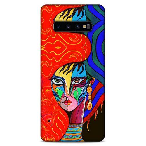 Lopard Samsung Galaxy S10 Plus Uyumlu Kılıf Sürreal Yüzler ♀ (10) Full Koruma Kılıfı Desenli