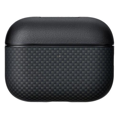 Apple Airpods Pro 3 Kılıf 1500D Aramid Fiber Pitaka Ultra-Slim Classic Serisi Black-Grey Twill Kapak