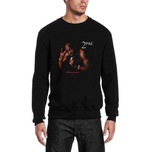 Tupac Best Phone Baskılı Siyah Erkek Sweatshirt