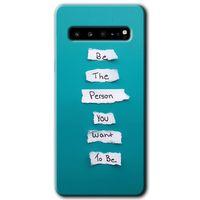 MRCİLETİSİM MRCİLETİSİM Samsung Galaxy S10 Plus Kılıf HD Desen Baskılı Arka Kapak + Temperli Cam - Want You
