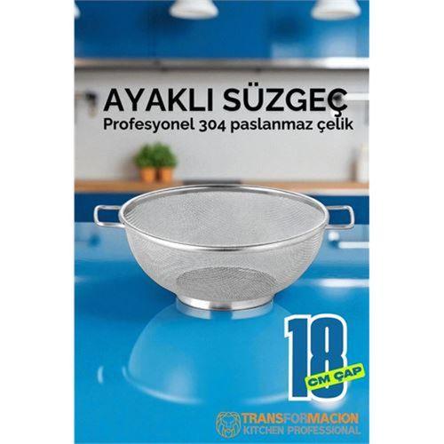 Modacar 18 cm Süzgeç - Makarna Süzgeci Pirinç Meyve Süzgeci 304 Paslanmaz Çelik