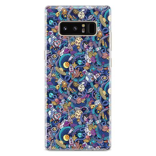 Samsung Galaxy Note 8 Kılıf Space Doodle Arka Kapak Koruma Desenli Full Koruyucu