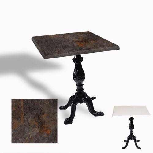 Dockers Çipa 1001 Döküm Ayak Kare Masa 60X60 cm - (Werzalit, Wermodin ve Allzalit Tabla) - Metalic Oxid 3