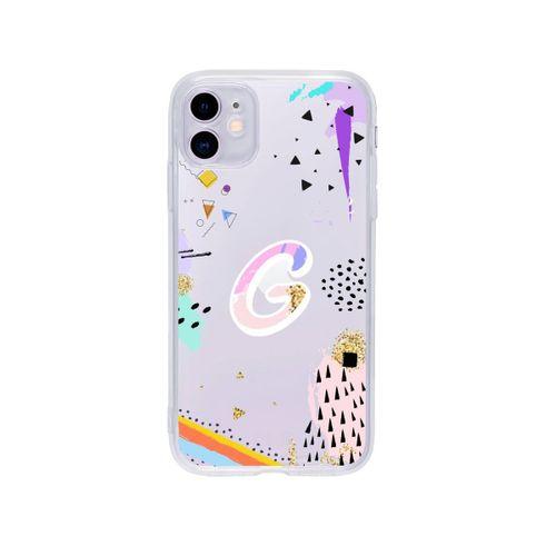 Color Art Desenli G Harfli Şeffaf Kılıf
